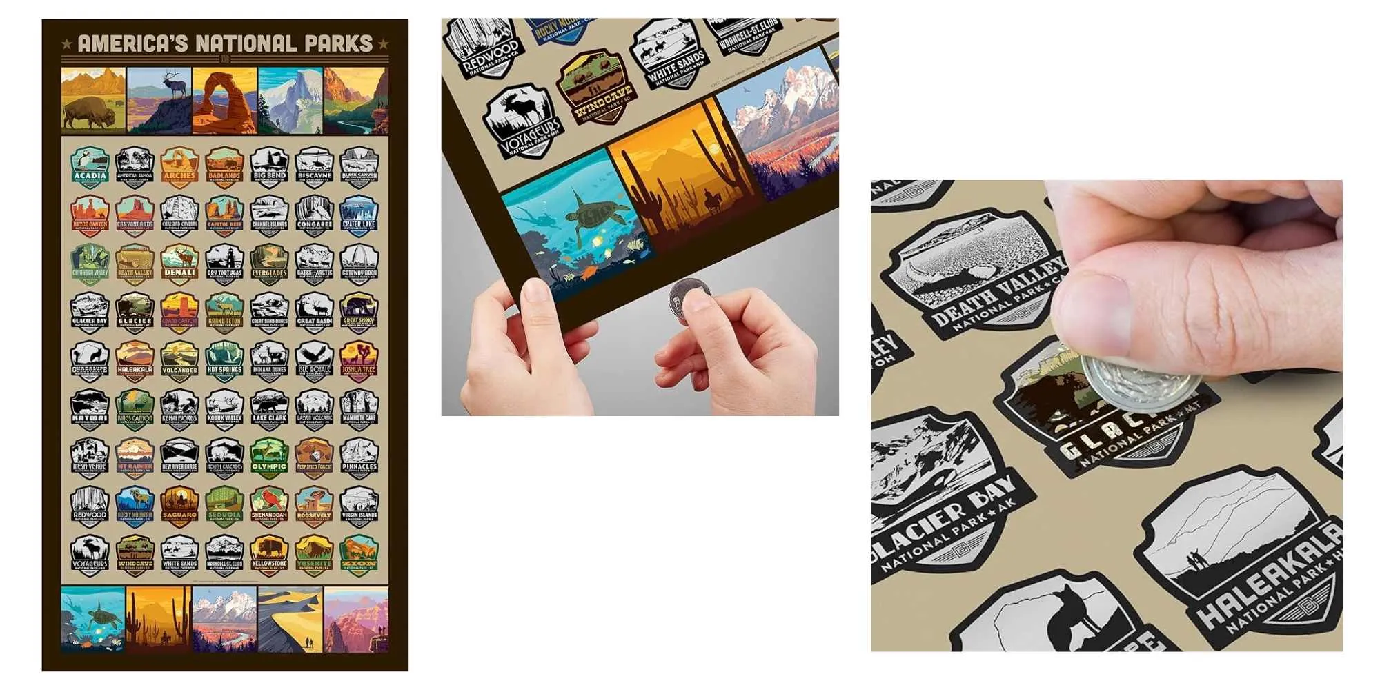 national parks poster scratch off