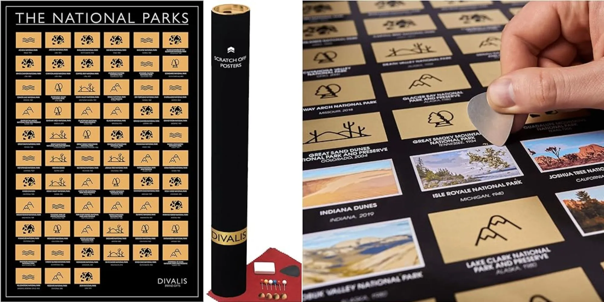 us national park scratch off poster