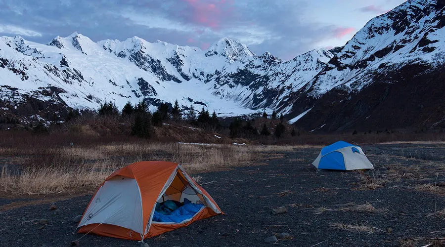 Kenai Fjords National Park offers a tent campground at Exit Glacier