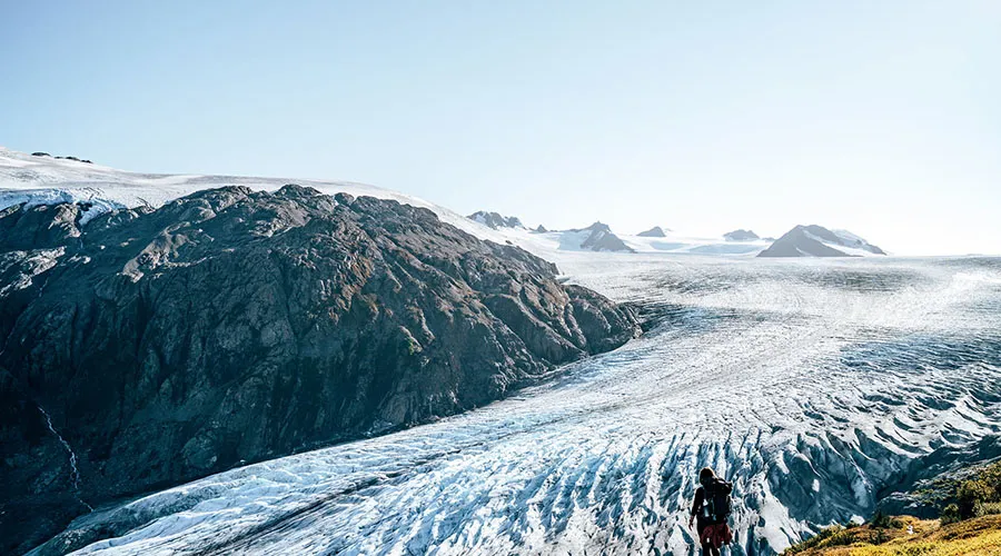 Hiking on The Harding Icefield Trail is quite challenging