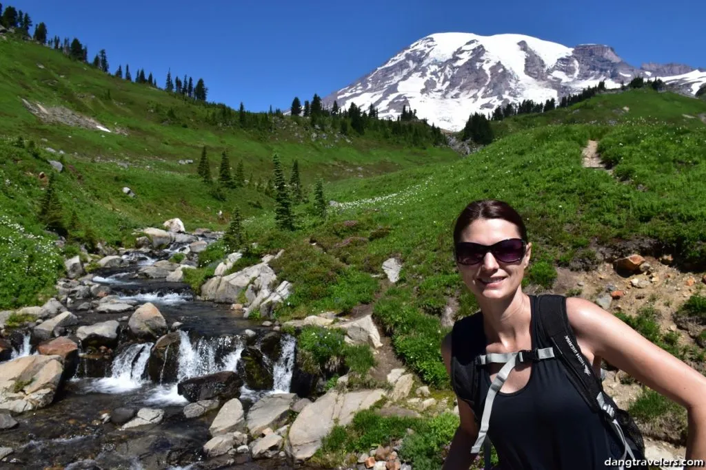 A Day Hiking At Mount Rainier National Park I was greeted by a crisp morning breeze and stunning views of Mount Rainier towering in the distance.