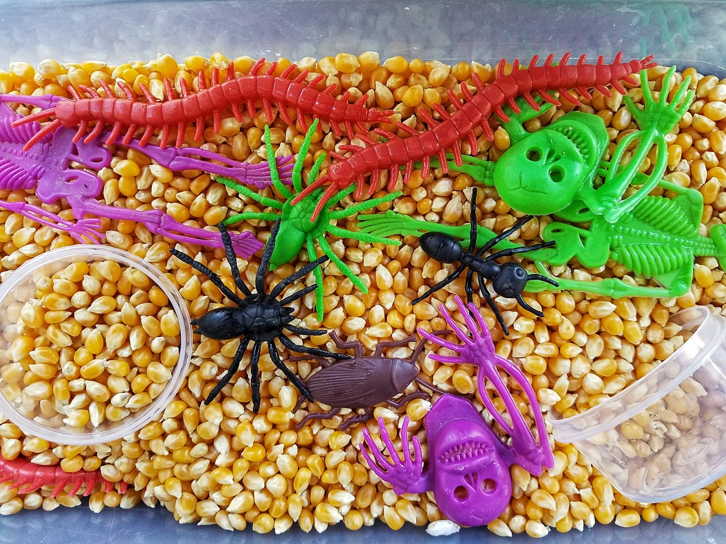 Halloween Activities For Kids Candy corn sensory play