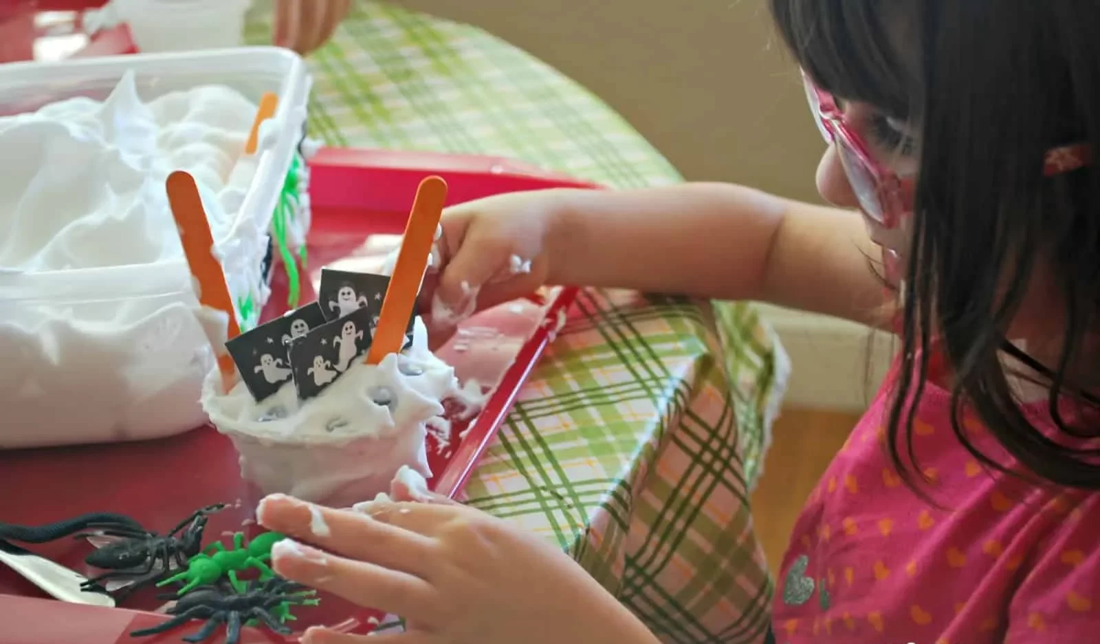 Halloween Activities For Kids Shaving cream ghosts