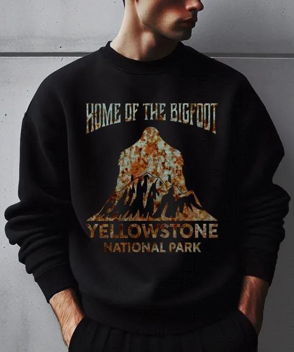 Snowstorm Blankets Yellowstone National Park Bigfoot Yellowstone National Park Sweatshirt