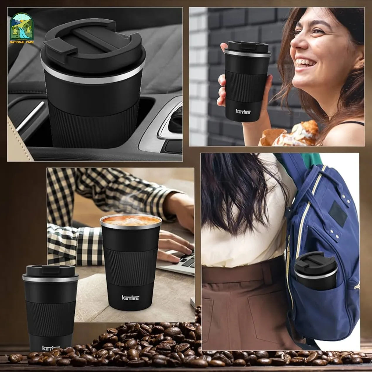 stainless steel mug with lid