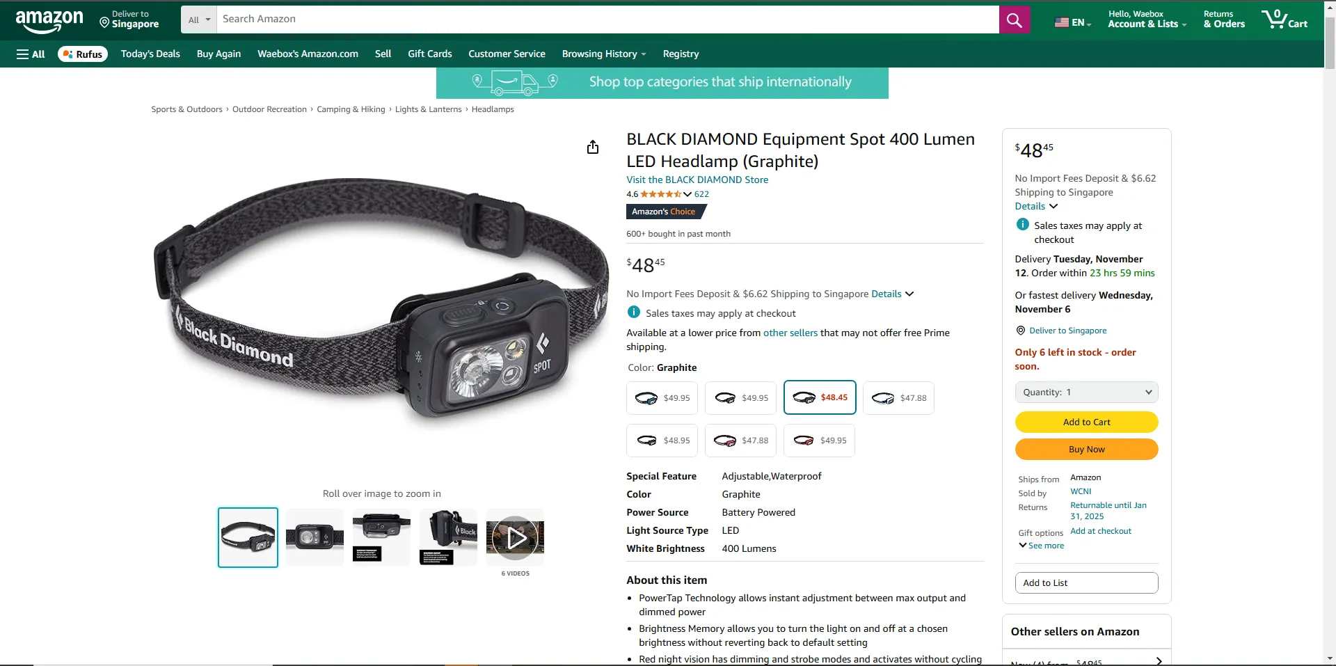 Black Diamond Spot 400 Price