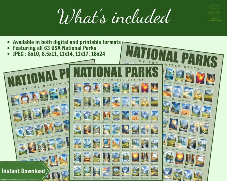 63 US National Parks Travel Checklist