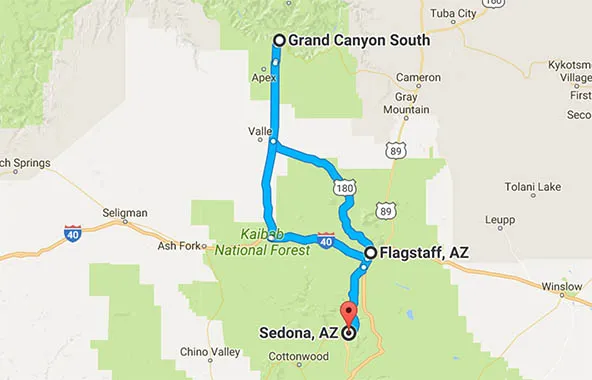 sedona to grand canyon