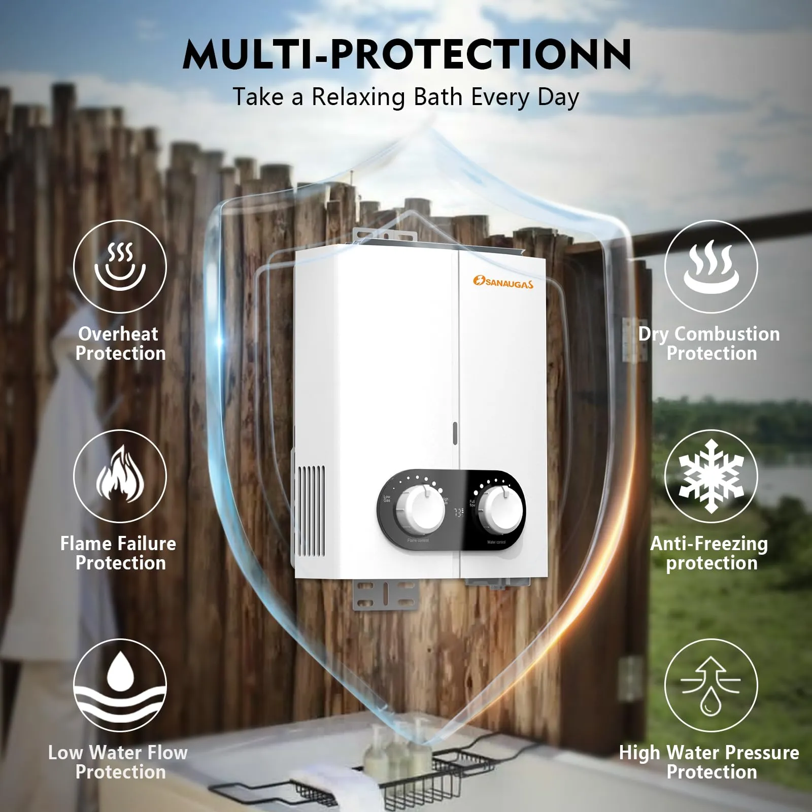 SANAUGAS Propane Water Heater Tankless