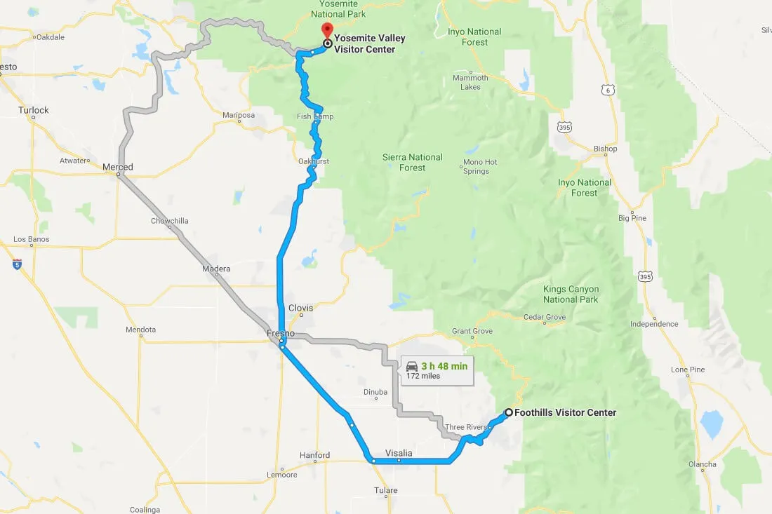 yosemite to sequoia national park