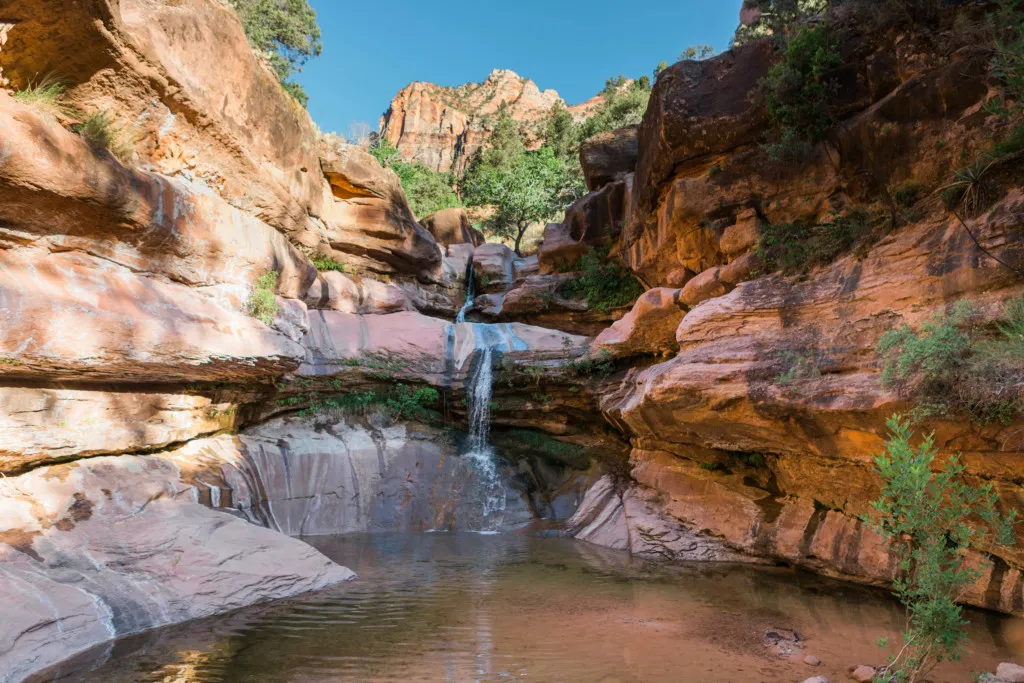zion national park waterfall