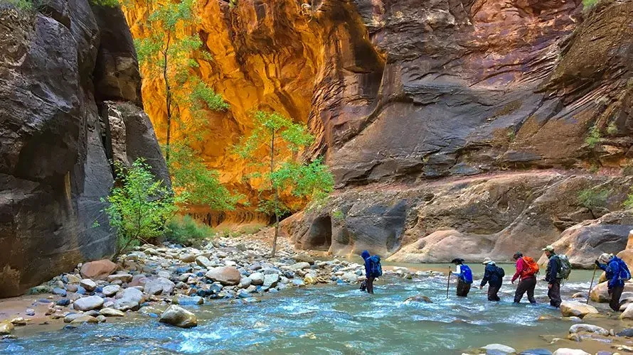 zion national park waterfall