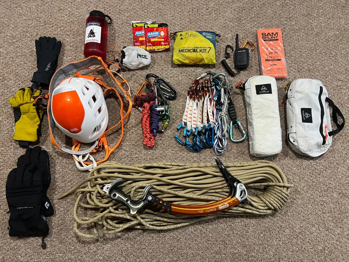 winter mountain climbing gear