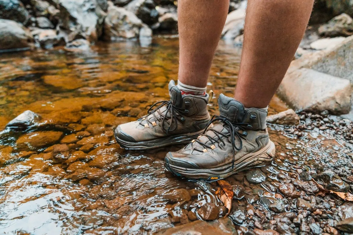 mountain climbing boots leather