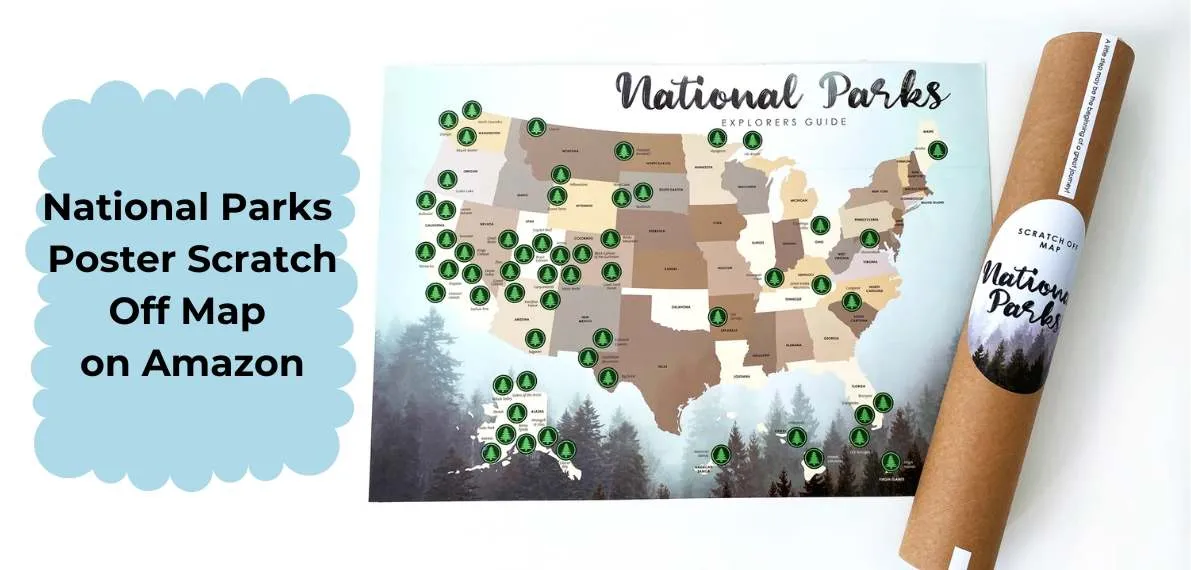 post-5 Best National Parks Poster Scratch Off Map on Amazon